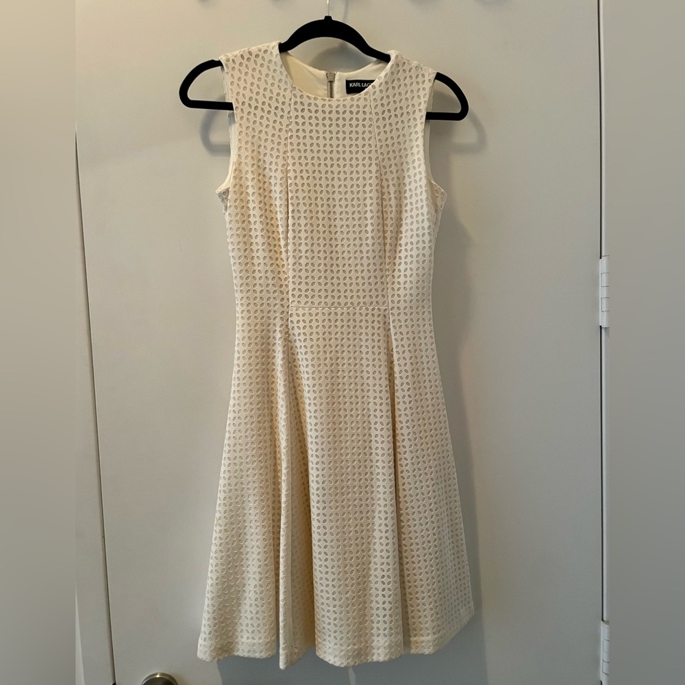 Karl Lagerfeld Fit and Flare Laser Cut Dress